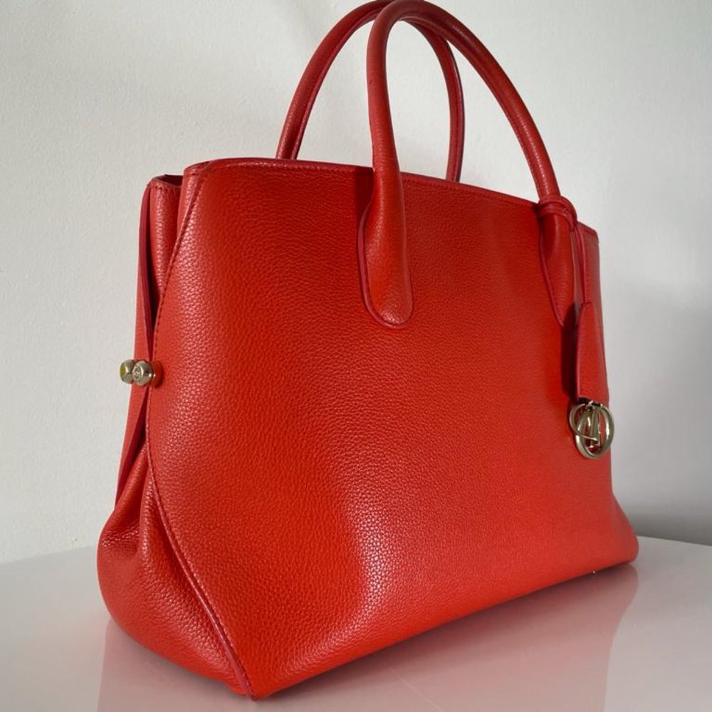 Christian Dior Calfskin Large Open Bar Tote Orange - Picture 2 of 7